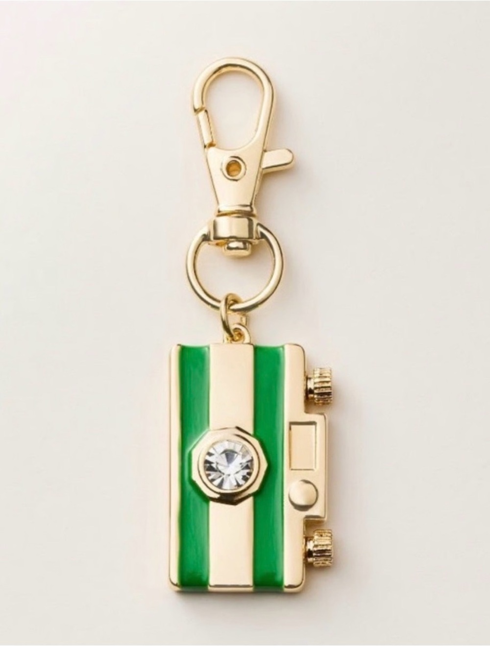 kate spade c target Green and Gold Camera Keychain Charm